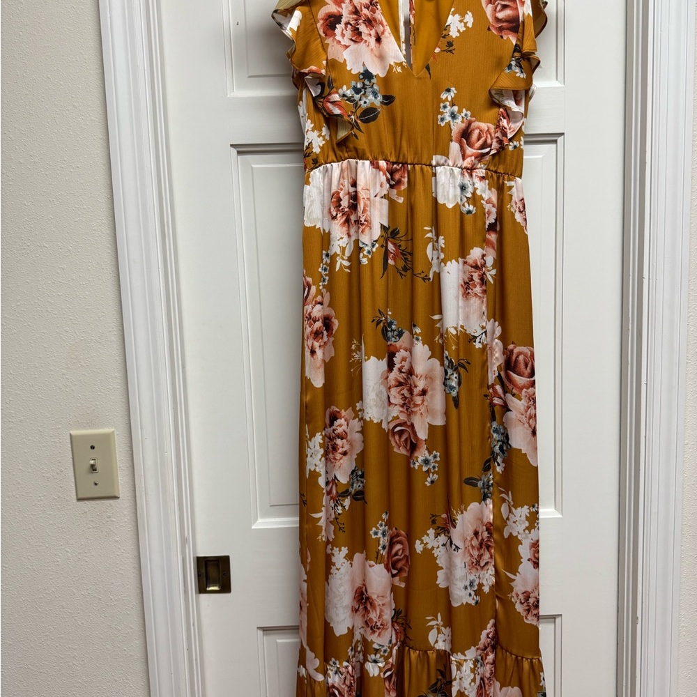 Free Press Mustard Floral Maxi Dress